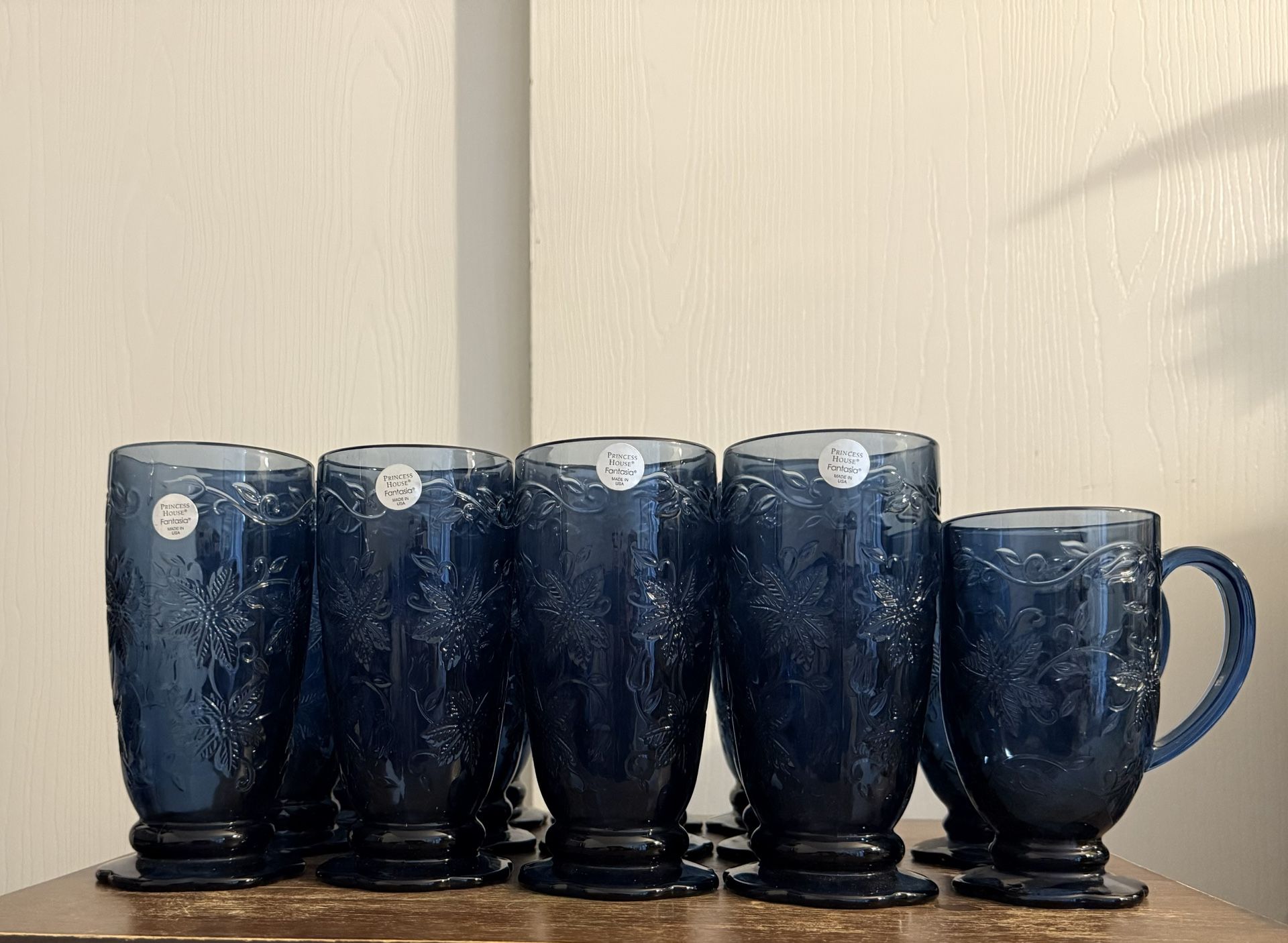 Vintage Princess House Fantasia Smokey Sapphire Blue Collection
