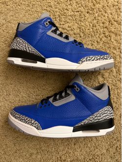 Size 10.5 (Pre owned, no box) - Air Jordan 3 retro blue cement varsity royal