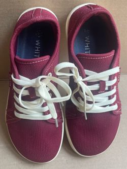 Within Wide Fit Minimalist Sneakers Womens 40 ( 7 US) Burgundy Barefoot Shoes