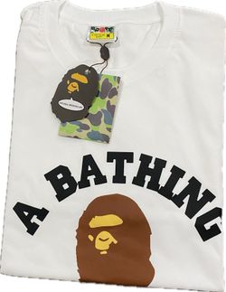 A BATHING APE BROWN AND WHITE TSHIRT ALL SIZES AVAILABLE