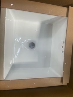 DeerValley 16” Undermount Bathroom Sink – White Ceramic – Open Box