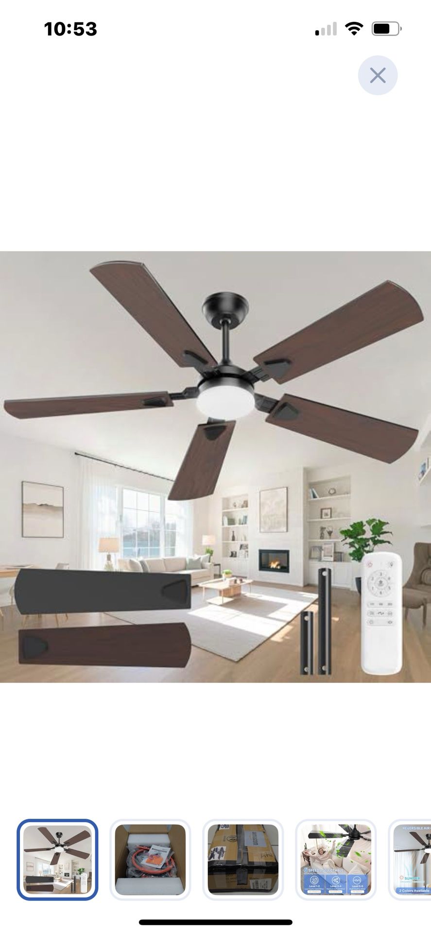 “ New”52”ceiling Fan With Light&remote(woodgrain Look)retail$119