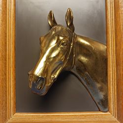 Bronze Vintage 3d,Relief, Framed Gladys Brown/Dodge  Horsehead 