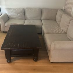 Pottery Barn Oatmeal Sectional Sofa