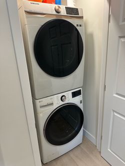 Samsung Dryer and LG Front-Load Washer Set