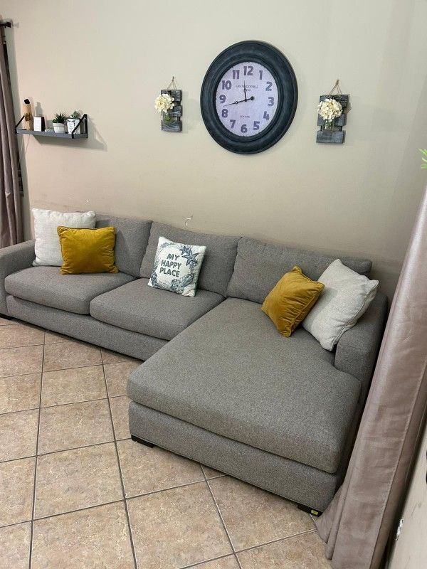Beautiful And Super Comfortable Grey Sectional Couch