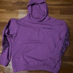 chrome heart hoodie pink purple large