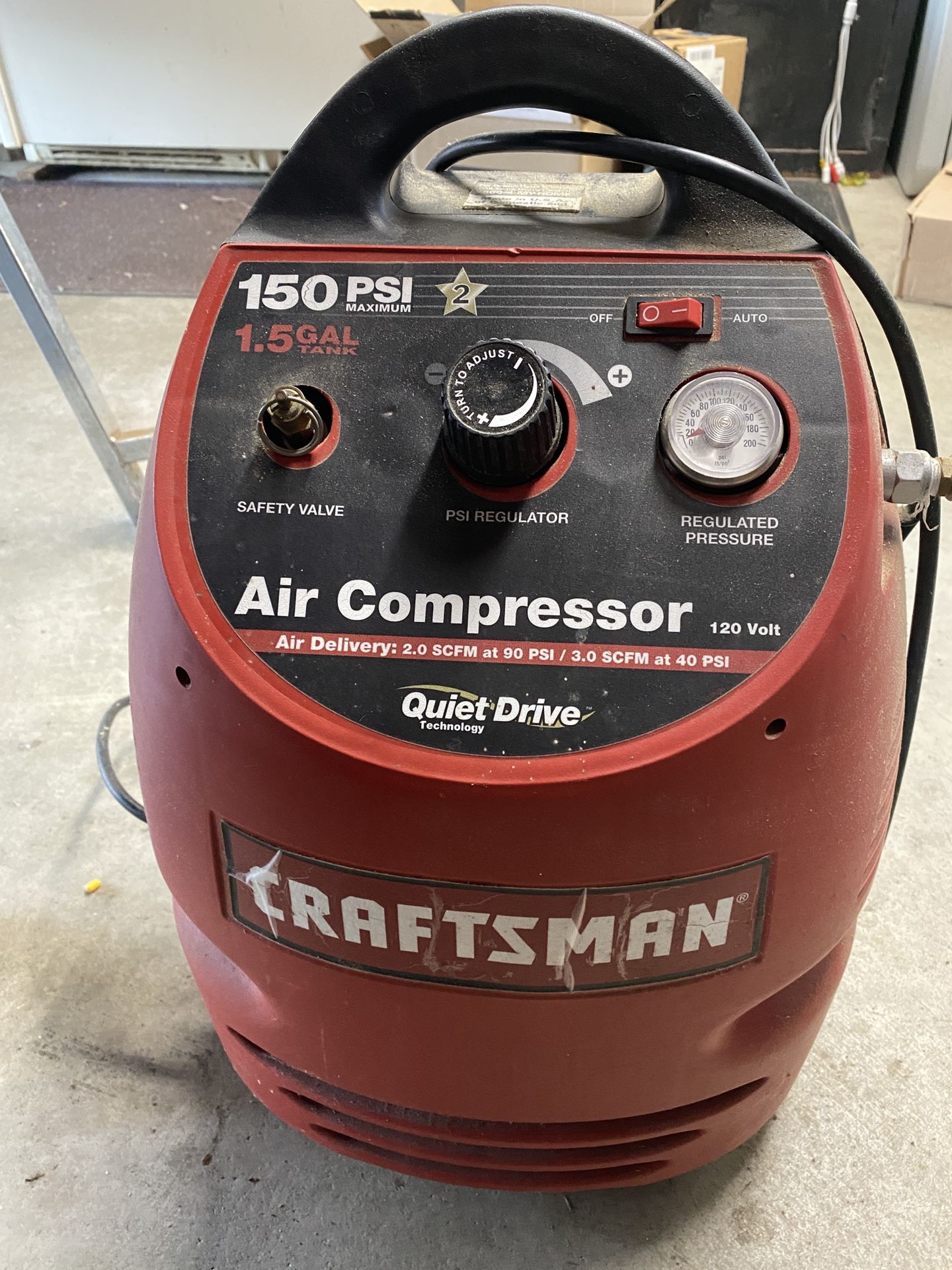 CRAFTSMAN QUIET DRIVE AIR COMPRESSOR 1.5 Gal- 150 Psi