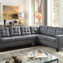 Brand New Grey Linen Sectional