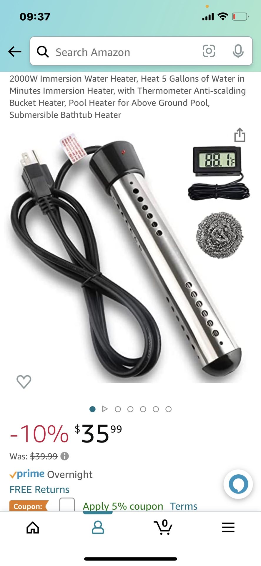 Immersion Water Heater NEW!