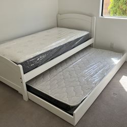 Twin Over Twin Size Bed Frame With Mattress