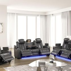 Power Reclining Livingroom Furniture Sectional Couches 