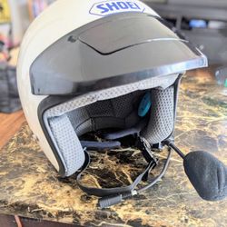 Shoei Motorcycle Helmet- Vintage F1 Helmet With Visor and Microphone