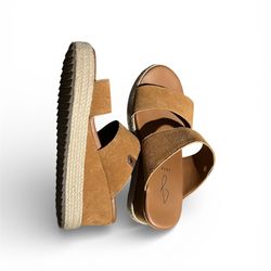 JOIE Womens Comfortable Genuine Suede Espadrille Wedge Shoes On; Sz 9.5