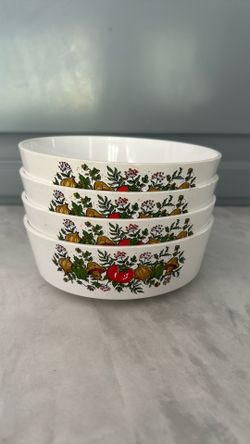 Set of 4 Vintage Sterilite Bowls - Vegetable Motif