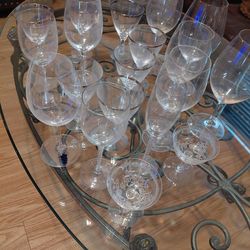 18 clear wine champagne  glass cups
