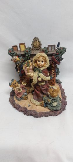 Boyds Bears Yesterdays Child Dollstone, Sandra Claus Christmas Morning, #3528-1