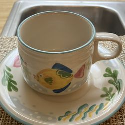 Studio Nova Mikasa "Barrier Reef" pattern 4 Cup & Saucers 