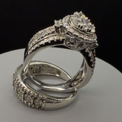 Rings With Diamonds 1 & 2 CTTW) Oro blanco 10k ZEI (Size 7) 2CTTW DIA I-J I2-I3