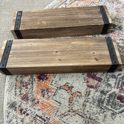 Two rustic shelves