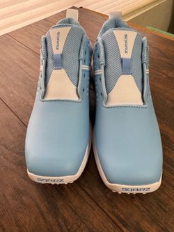 brand new unisex sqairz gfp turf shoes men’s 6.5 and woman’s 8 -carolina blue no box