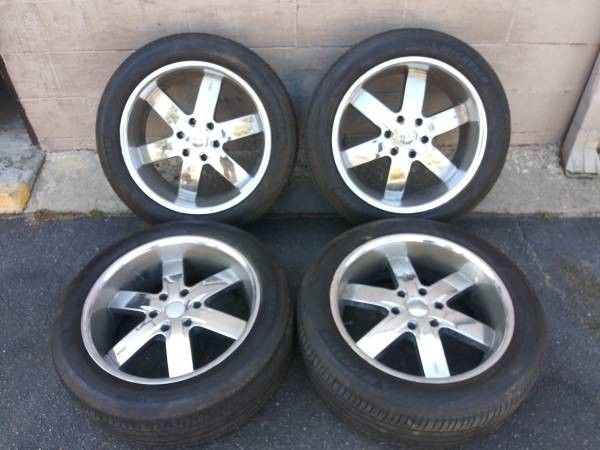 6 lug 20 inch rims and tires. Chevy, Toyota, Nissan, more