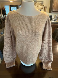 Knit Sweater with Lace Sleeves