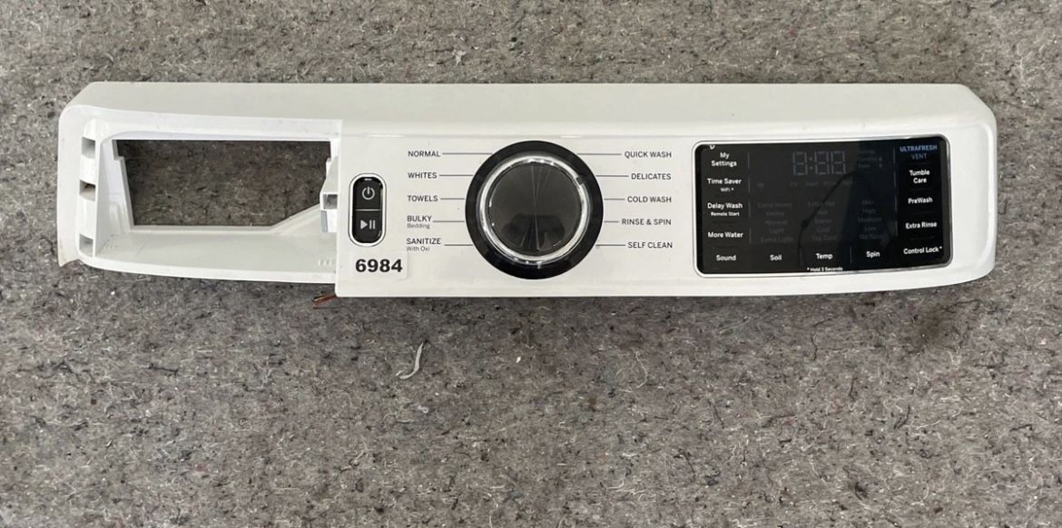 GE WASHER CONTROL PANEL ASSEMBLY W/BOARD PART# 308D1567G015 M22118F2597