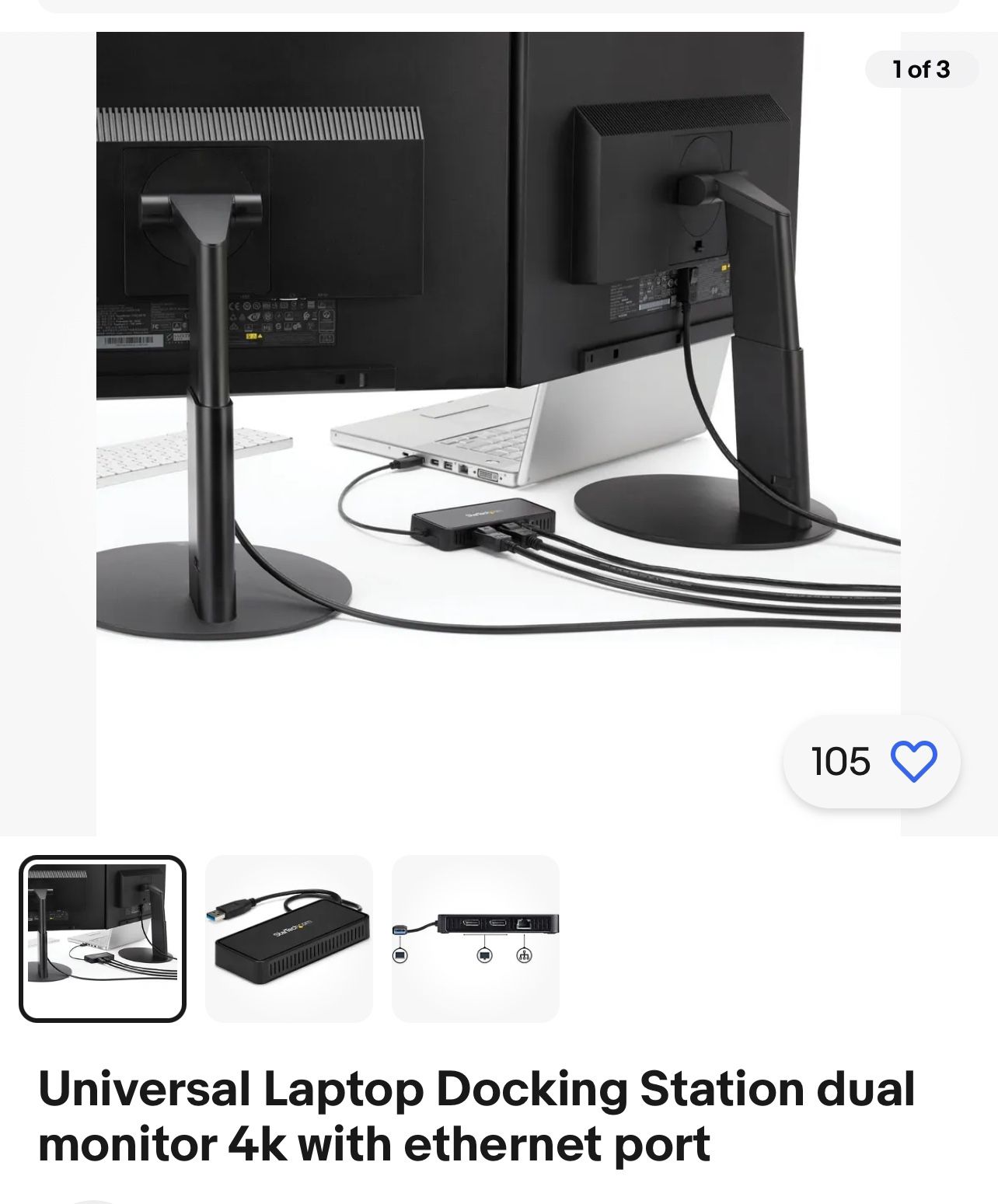 New. Universal Laptop Docking Station dual monitor 4k with ethernet port