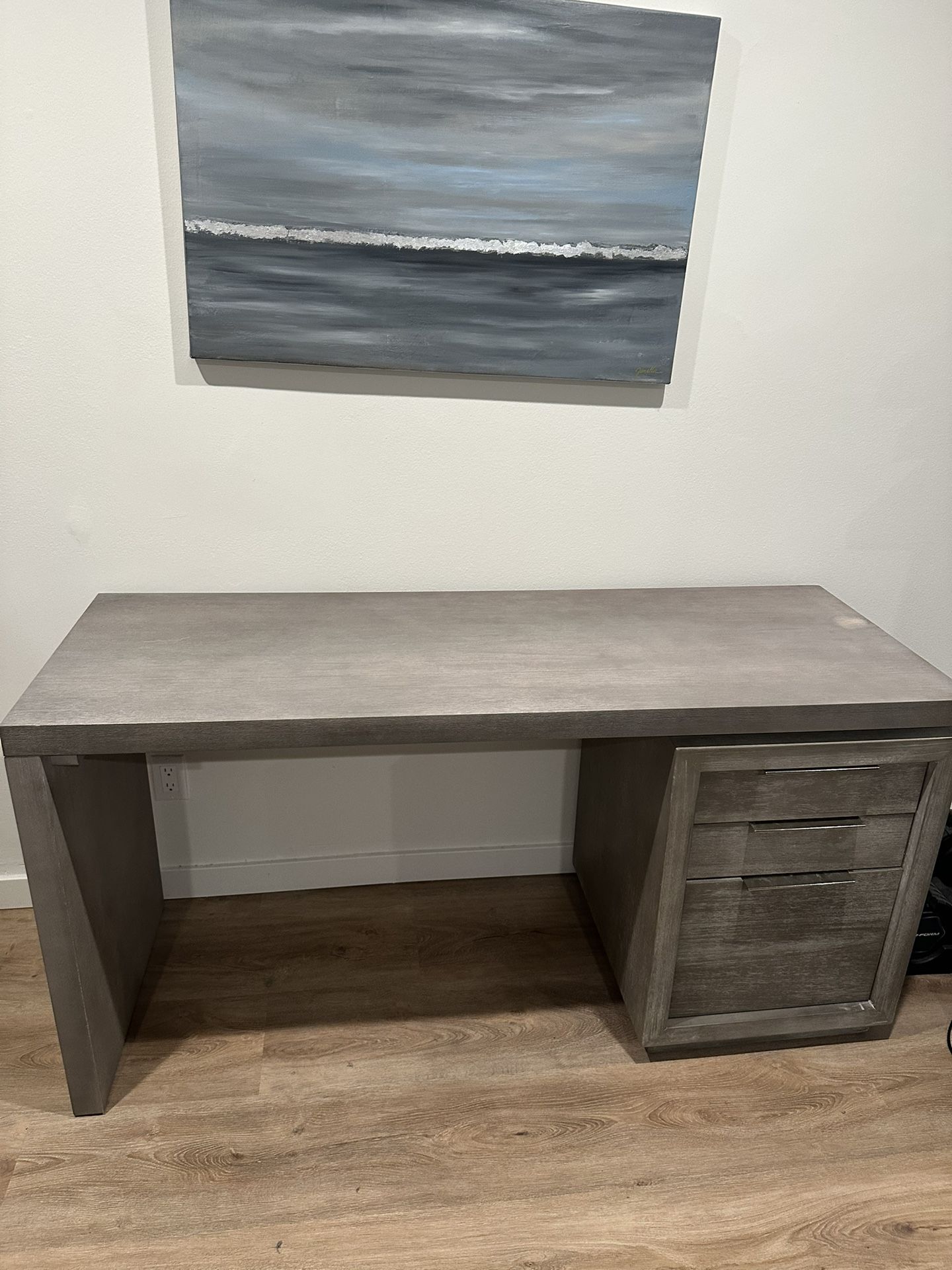 Living Spaces CASSIAN Desk With Filing Cabinet Base
