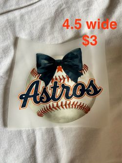 Astros 4.5 inch wide dtf print