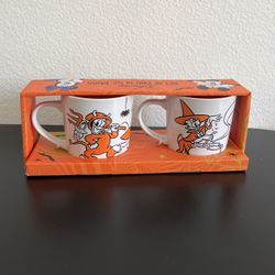 Disney 2-Sided Halloween Mug Set Mickey Minnie Donald Daisy NEW