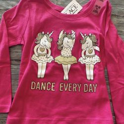 New Baby & Toddler Girls 12-18 Month  Dance Every Day Long Sleeve Tee