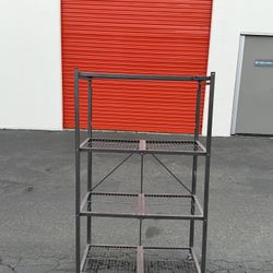 Origami 4-Tier Foldable Metal Storage Shelf on Wheels – Heavy Duty