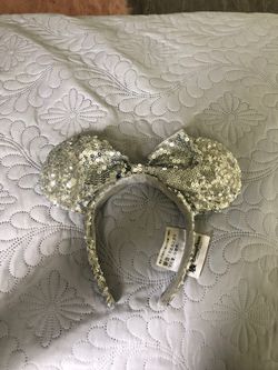Silver Minnie Mouse ears