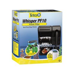 Tetra Whisper Power Filter Quiet 3-Stage Aquarium Filtration for 5 to 10 Gallon Aquariums