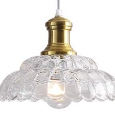 NEW IN BOX Glass Flower Antique Pendant Light