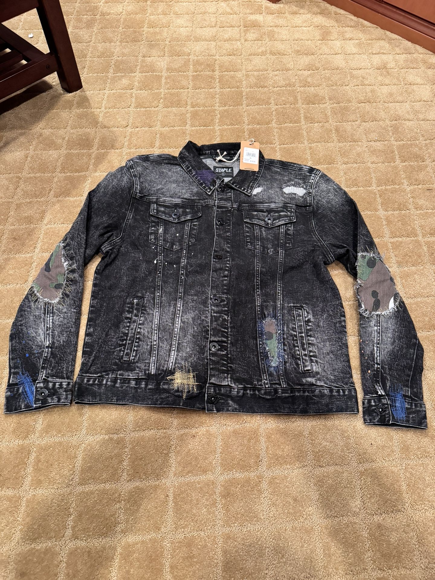Jeff Staple Jean Jacket Brand New Dark Stone Wash