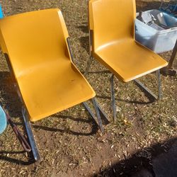 1970's Plastic Base Sled Chairs (2)