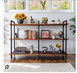 3 tier industrial pipe bookshelf