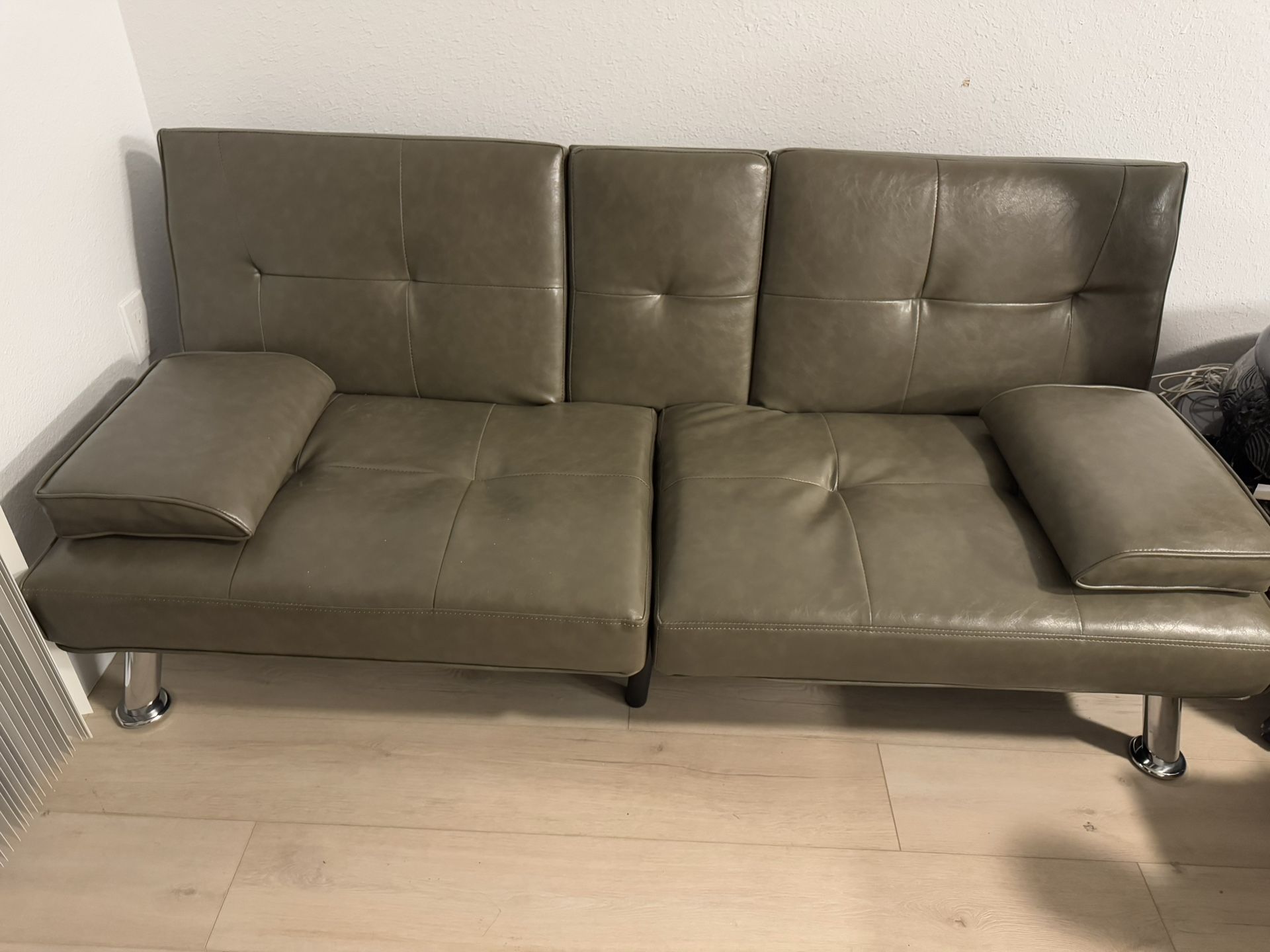 MUST GO! Like New Futon with Cup Holders