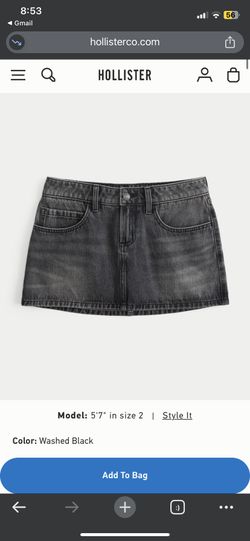 Low Rise Denim Mini Skort