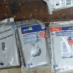 New Leviton/Eaton Wall Plates All Grey 11 Totak