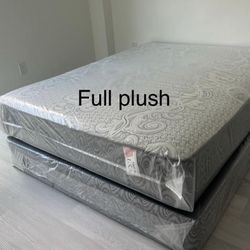 New Full Size Mattress Plush + Box Spring 