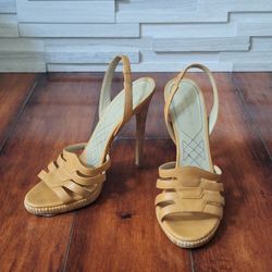 Alberta Ferretti Women's Italian Peep-Toe Slingback Heels Size 37