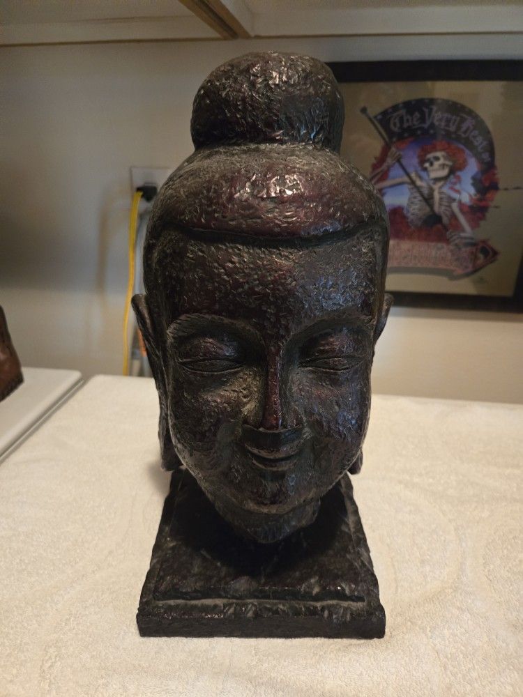 Amazing Large Thai Buddha Cast Resin Bust