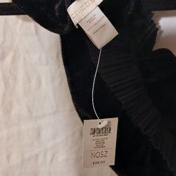 CHICO'S SLINKY VELVET OBLONG BLACK SCARF, NEW WITH TAGS.