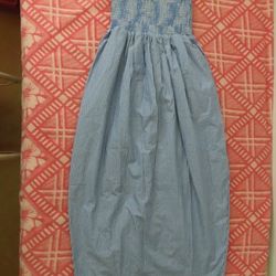 modern citizen Domi Smocked Strapless Maxi Dress L blue