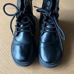 Youth black Faux Leather Boots