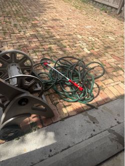 Garden Hose Reel Cart + Hoses